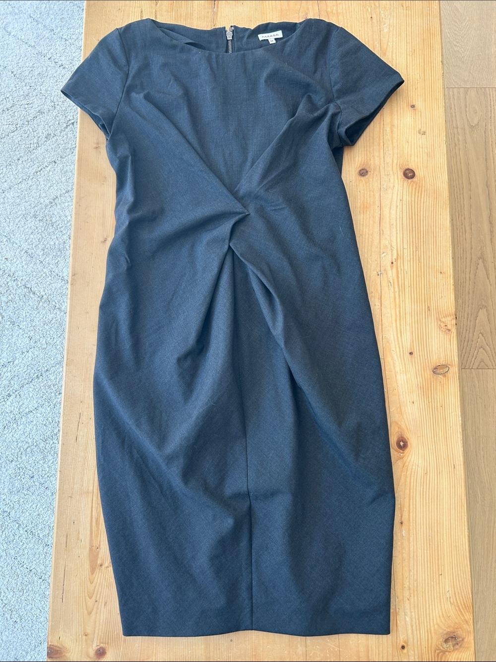 Twist-Front Black Midi Dress - Picture 1 of 3